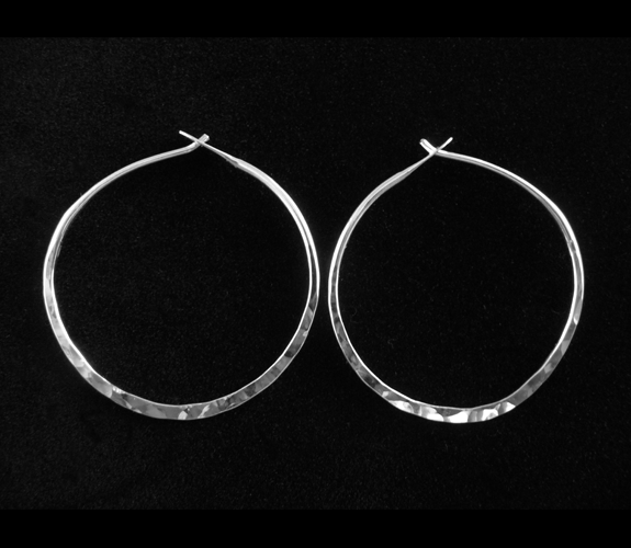 Mark Steel - Hammered Sterling Hoop Earrings